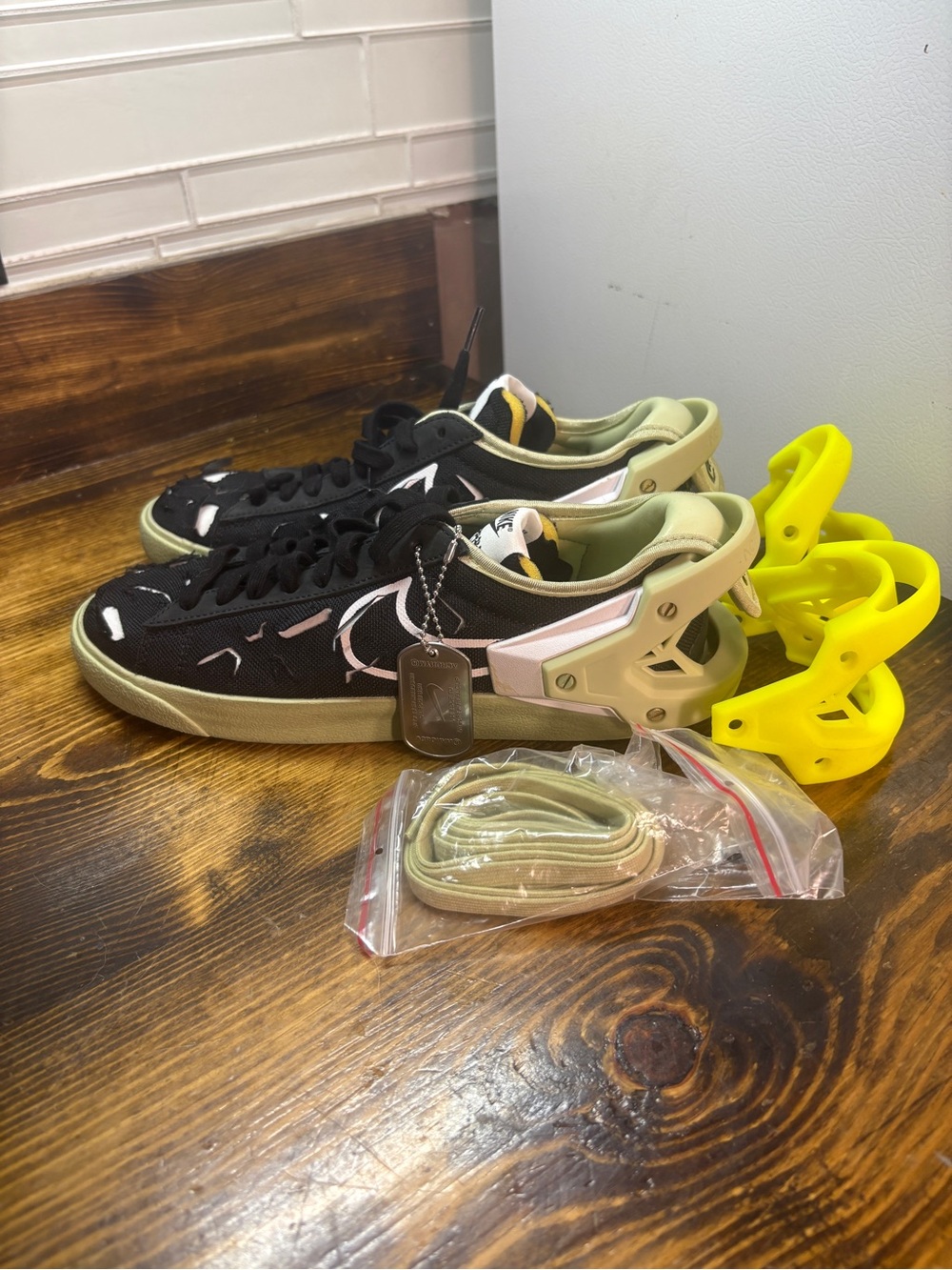 Nike Acronym Black‎ And Green Sneakers Men Size 6.5